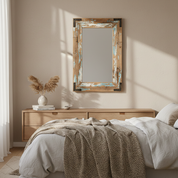 Distressed Wood Frame Mirror