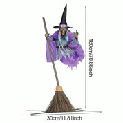 6-Foot Halloween Witch Decoration Scary Flying Outdoor Prop - Image 6