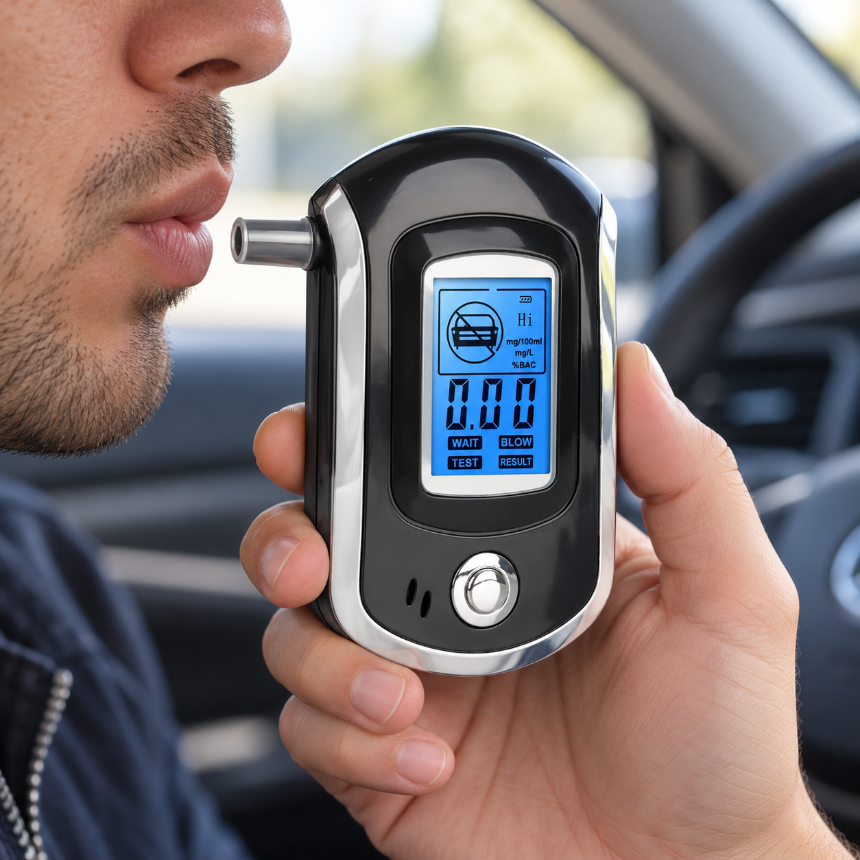 Breathalyzer Alcohol Tester Safe Driving Digital Display Portable