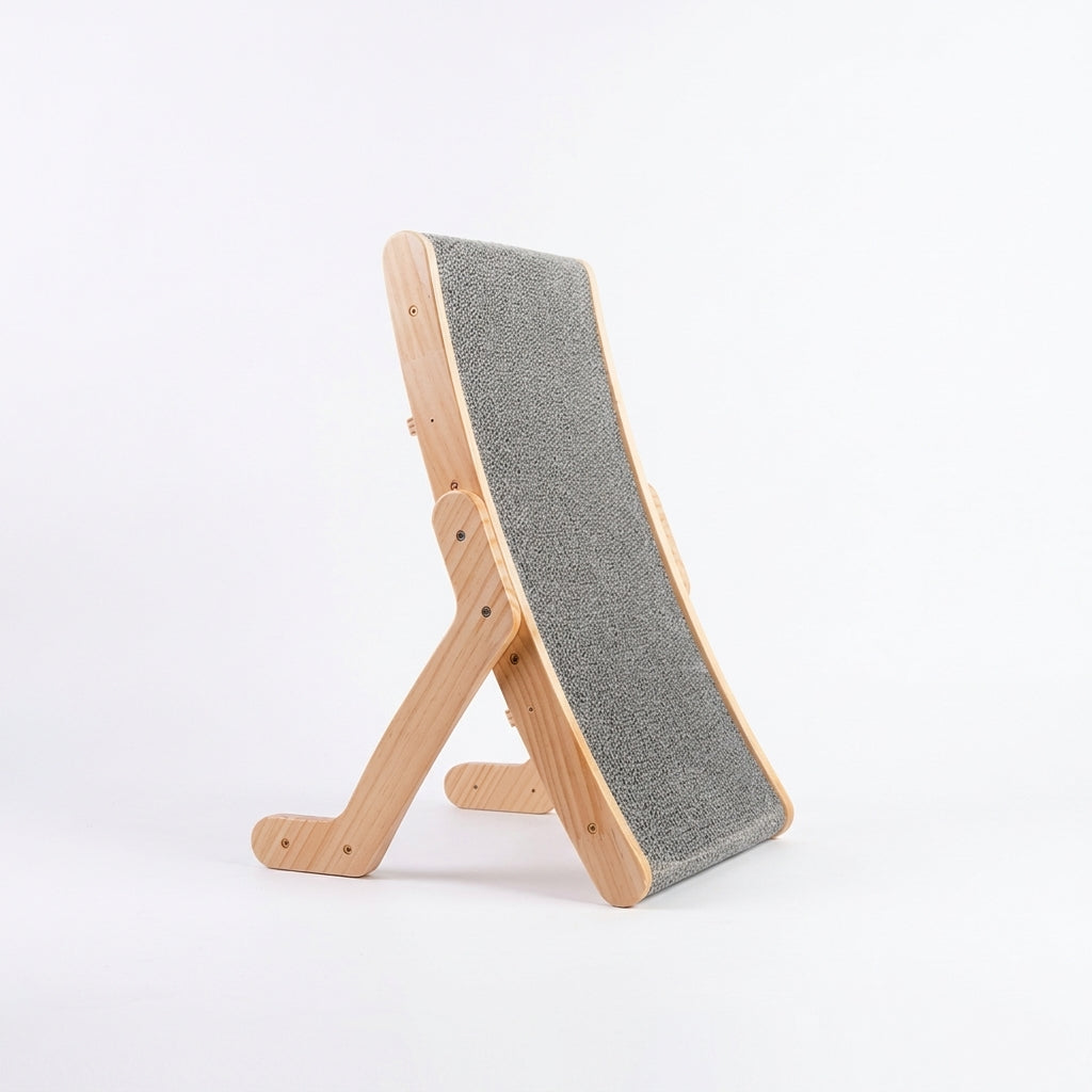 Cat Scratching Post Natural Wood Base Play Relaxation