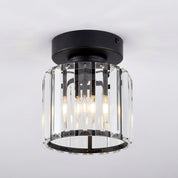 Ceiling Light Glass Shade Modern Clear Striped Flush Mount Lamp