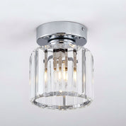 Ceiling Light Glass Shade Modern Clear Striped Flush Mount Lamp