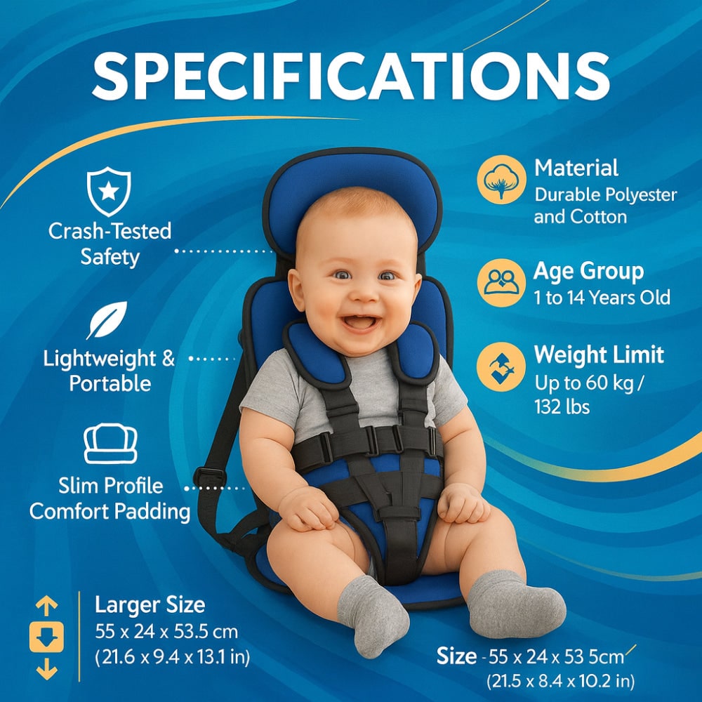 Child Seat Harness Adjustable Straps Padded Back Panel - Image 5
