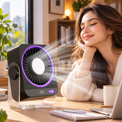 Compact Rechargeable Desk Fan Home Office Use