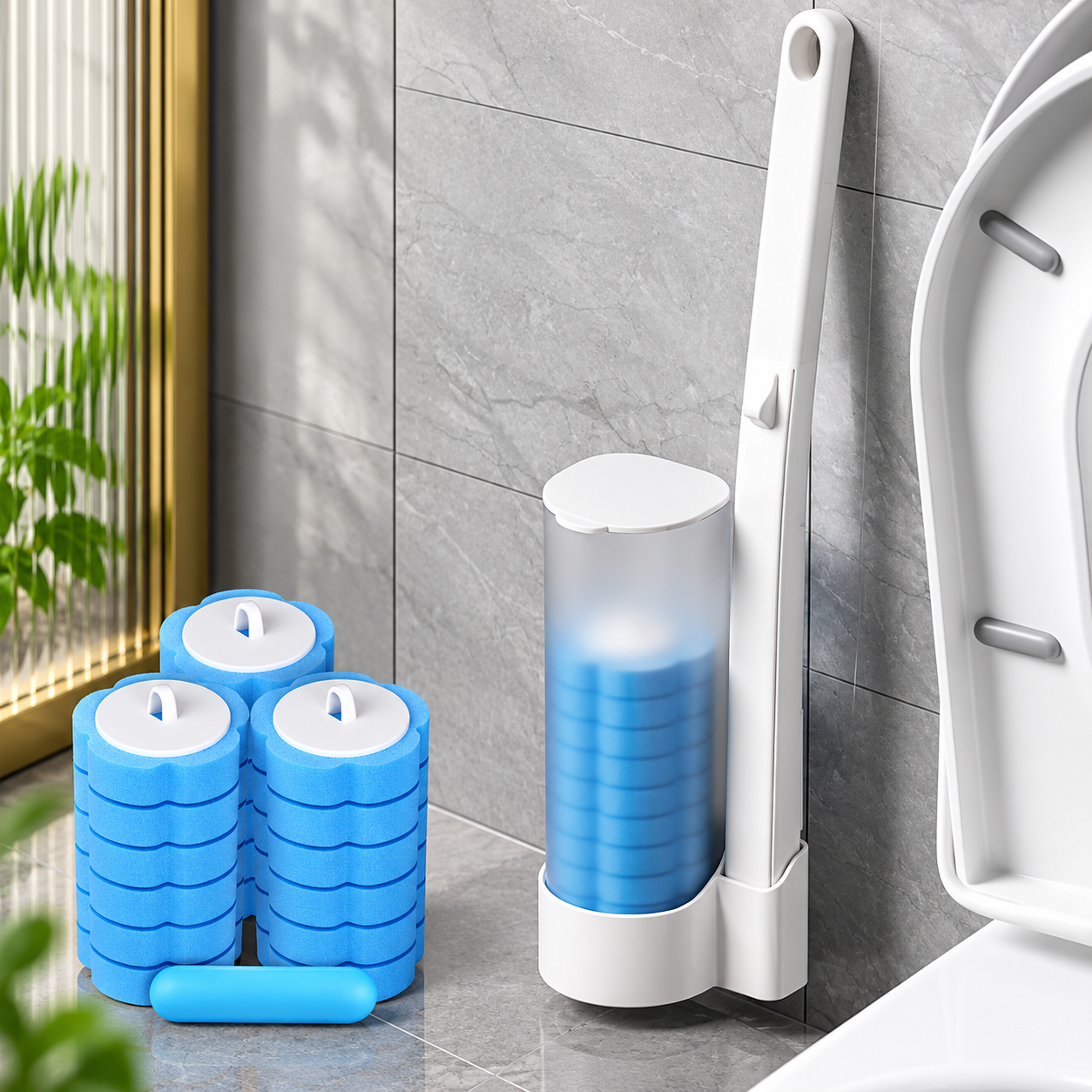 Disposable Toilet Brush Sponge Heads Hygiene