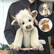 Highland Cow Plush Toy Flowers Soft Stuffed Animal Decor