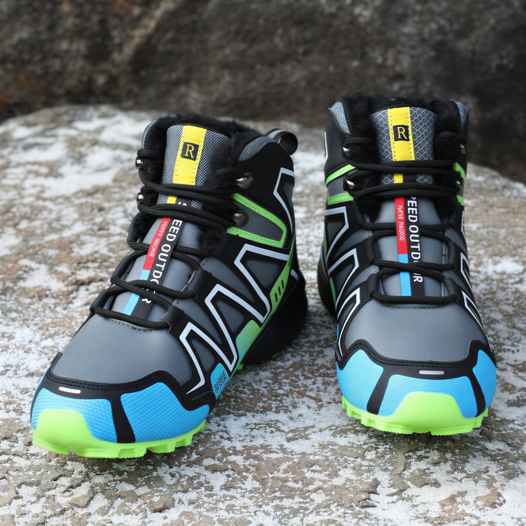 Hiking Boots Insulated Winter High Top Lace Up Lug Sole