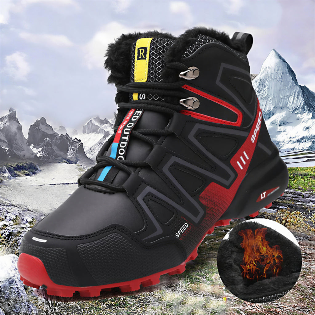 Hiking Boots Insulated Winter High Top Lace Up Lug Sole