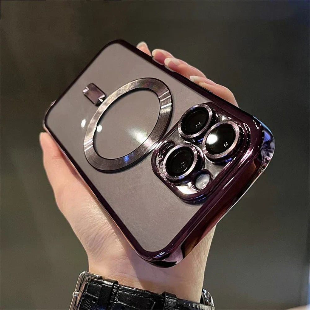 Magnetic Phone Case Slim Protective Cover Glossy Camera Frame
