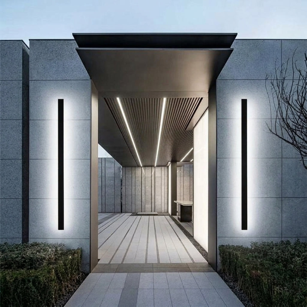 Outdoor Wall Lamp Minimalist Black Metal LED