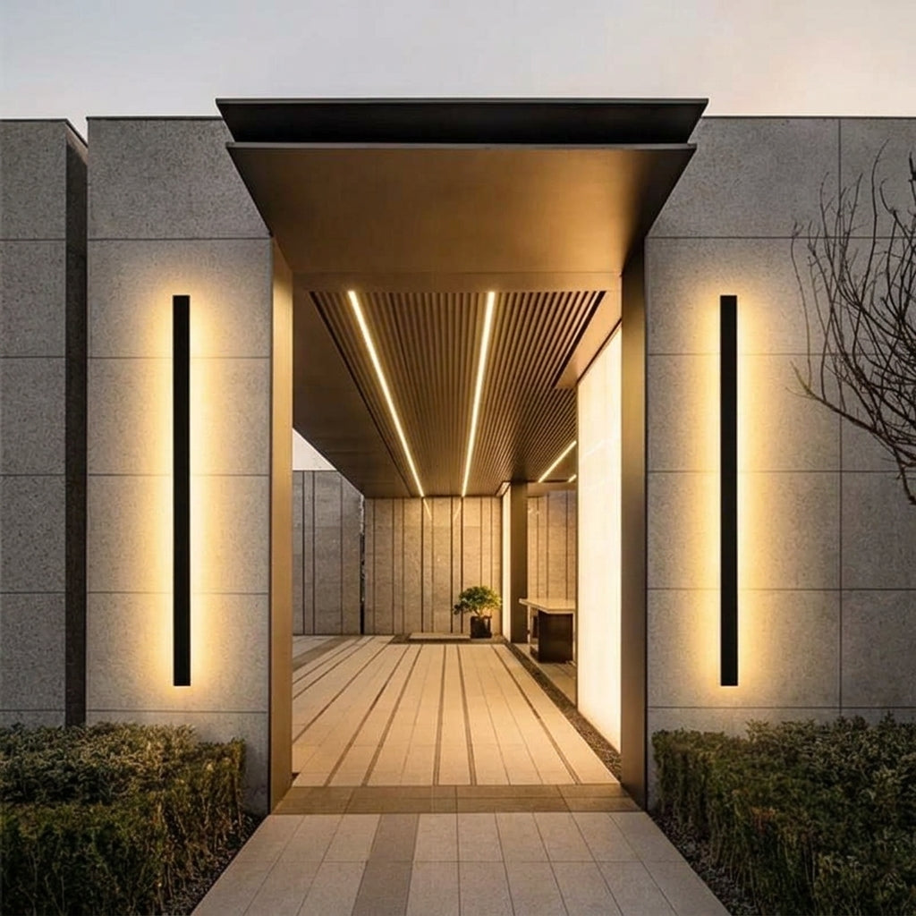 Outdoor Wall Lamp Minimalist Black Metal LED