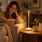 Rechargeable Table Lamp Touch Dimming Conical Shade