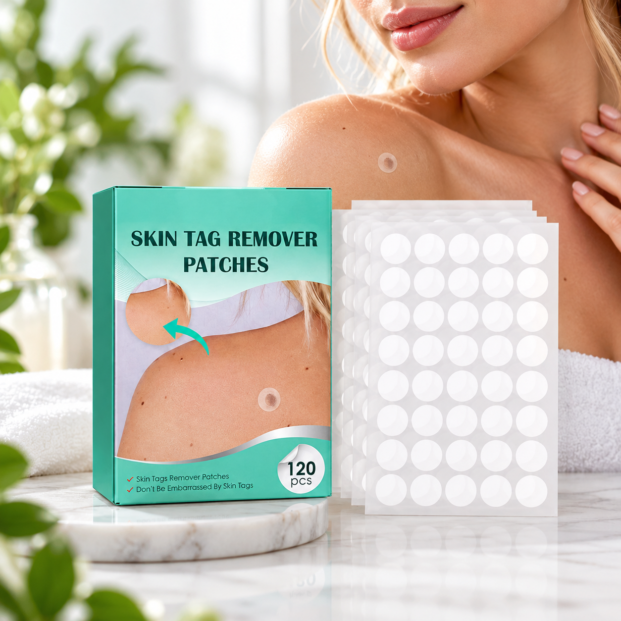Skin Tag Remover Patches Pain-Free Hydrocolloid Treatment 120 Count