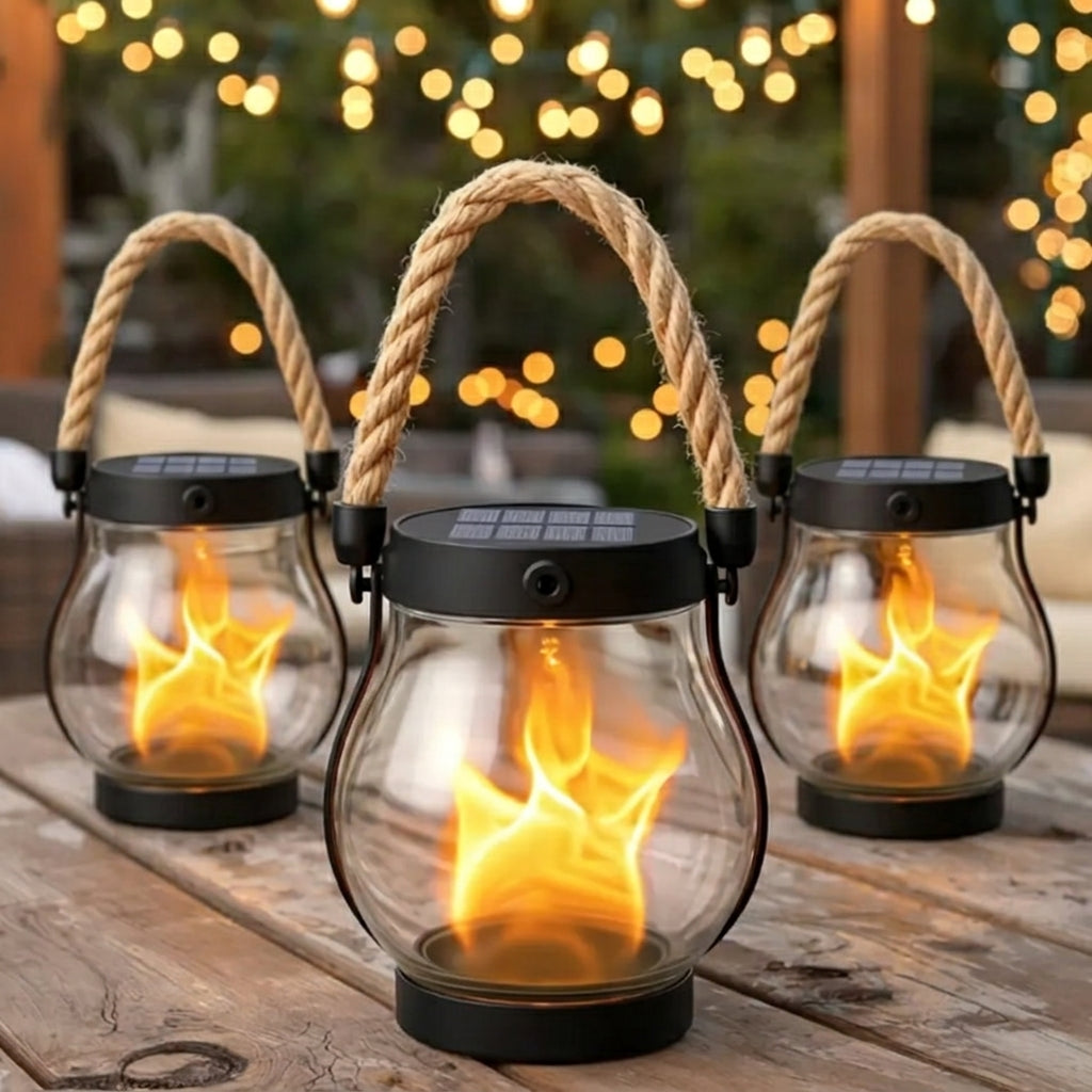 Solar Flickering Flame Effect Outdoor Decor