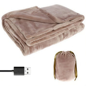 USB Heated Blanket Throw Soft Fleece Portable Cordless Design