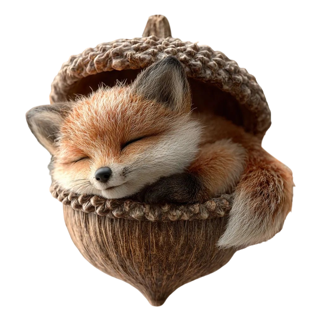 Acorn Animal Figurines Cute Sleeping Bunny Bird and Decor - Image 5