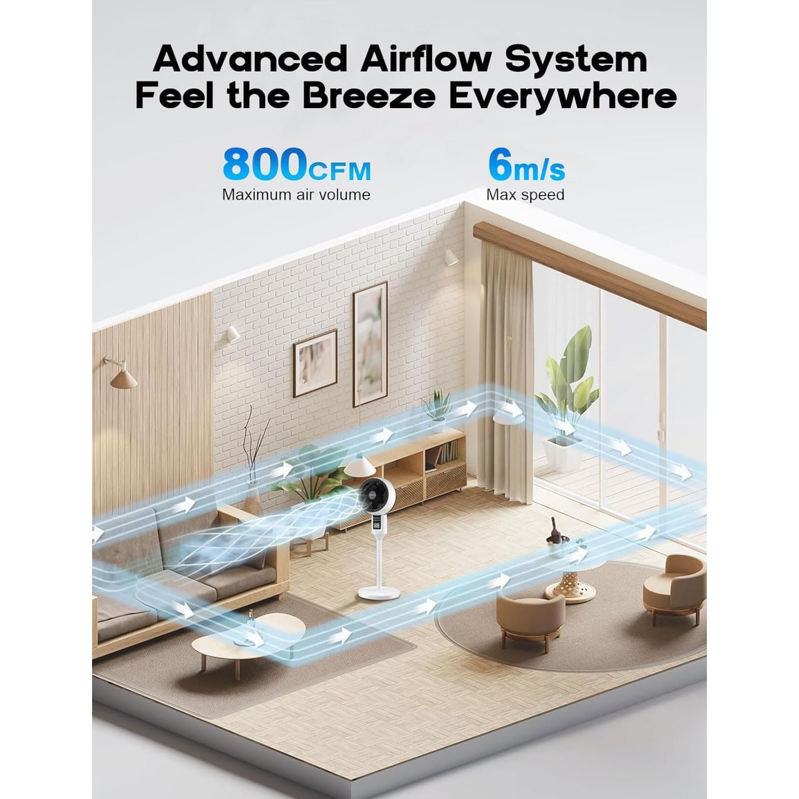 Adjustable Pedestal Fan 3D Oscillation Home Comfort - Image 4