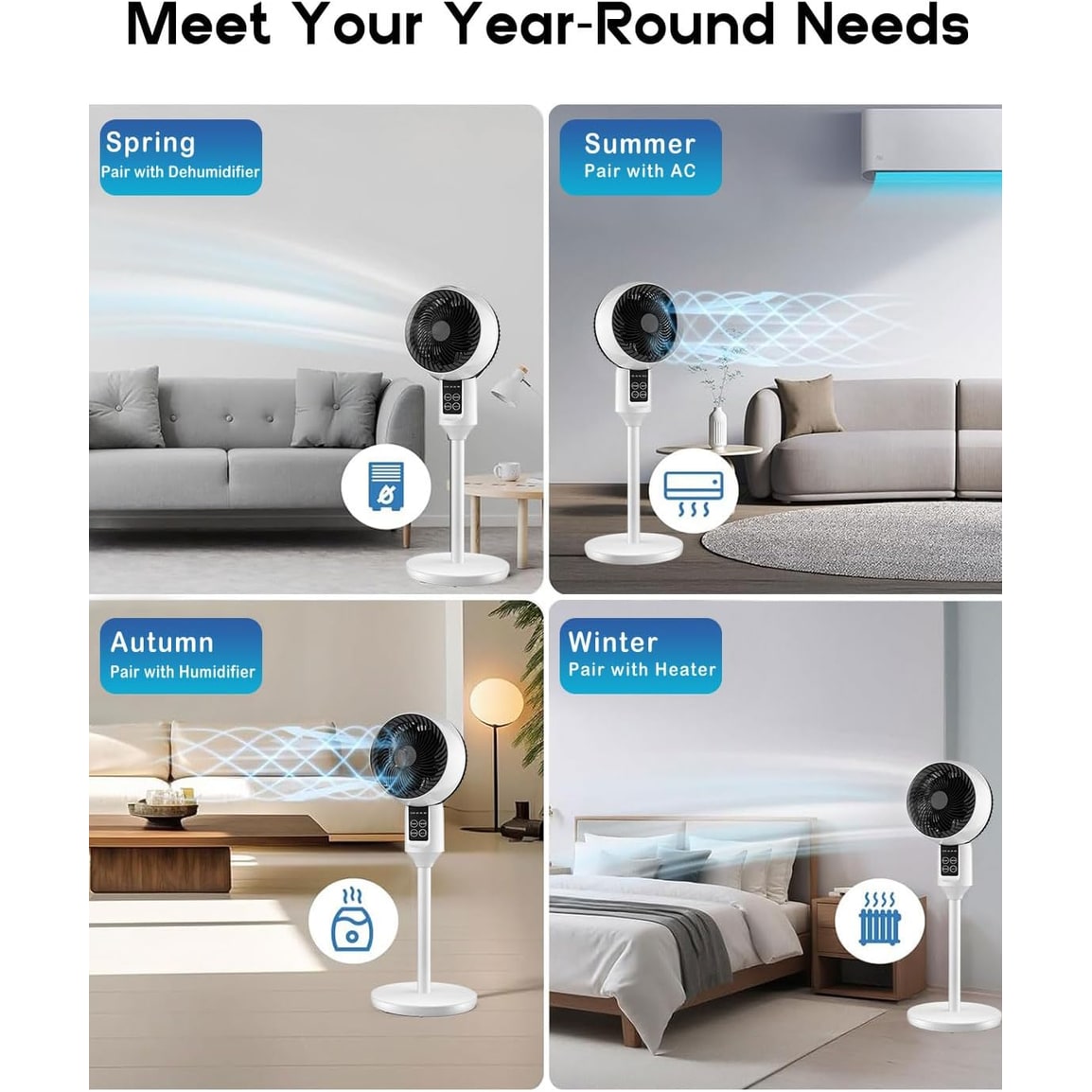 Adjustable Pedestal Fan 3D Oscillation Home Comfort - Image 9