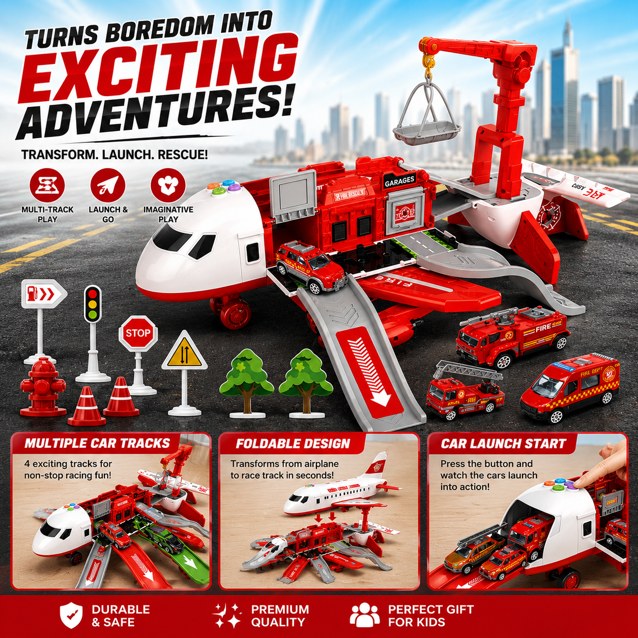 Adventure Airplane Toy Playset Creative Role Play and Exploration - Image 2