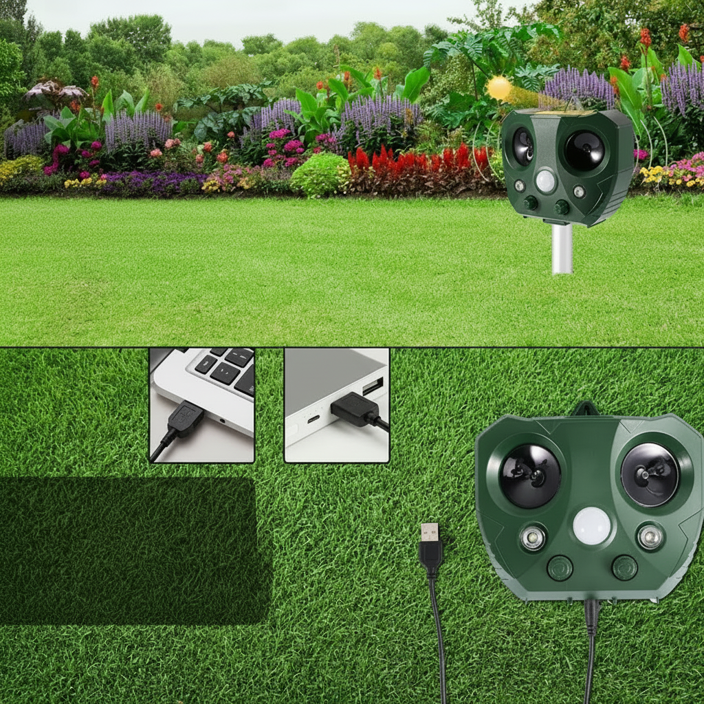 Animal Repeller Garden Deterrent Solar Powered Flashing LED - Image 2