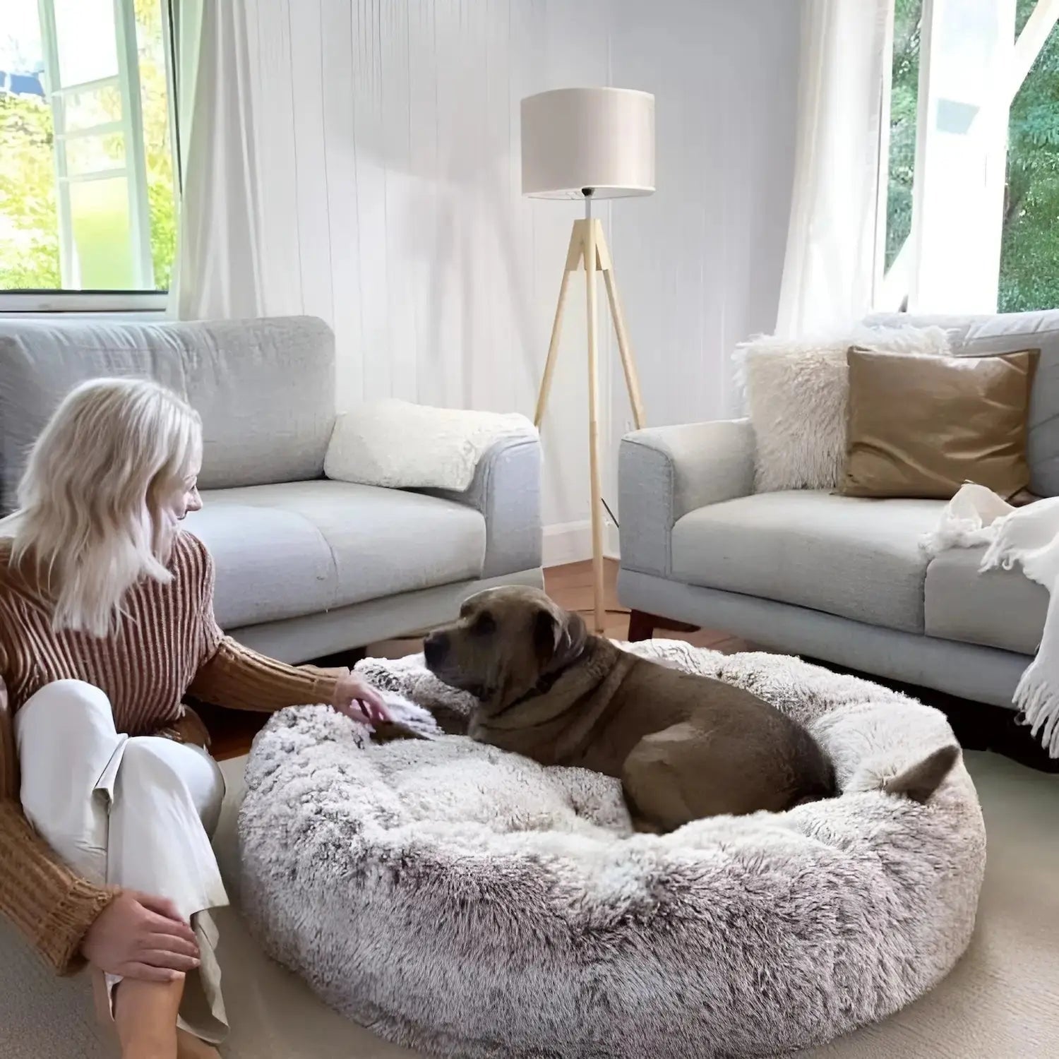 Anxiety Relieving Pet Bed Dogs and Cats Soft Plush Comfort - Image 3