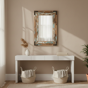 Distressed Wood Frame Mirror