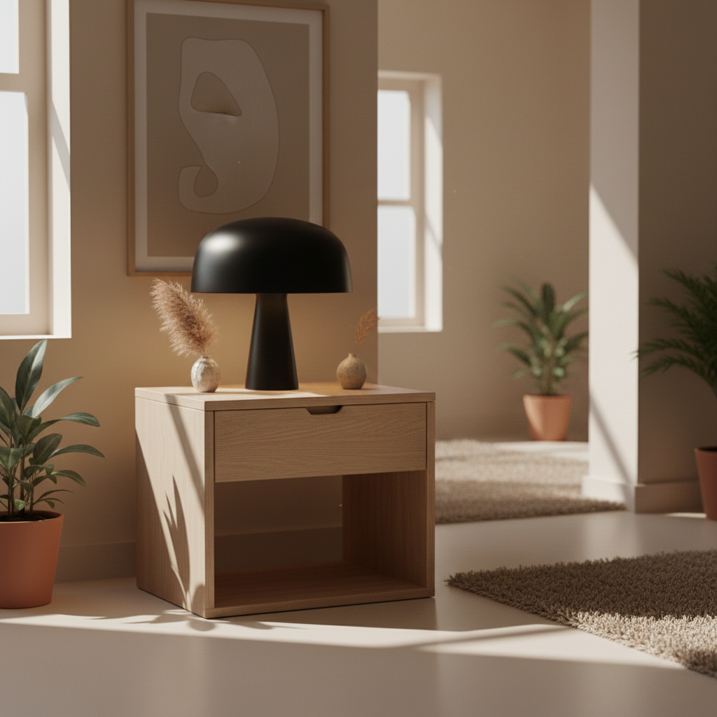 Minimalist Black Mushroom Lamp