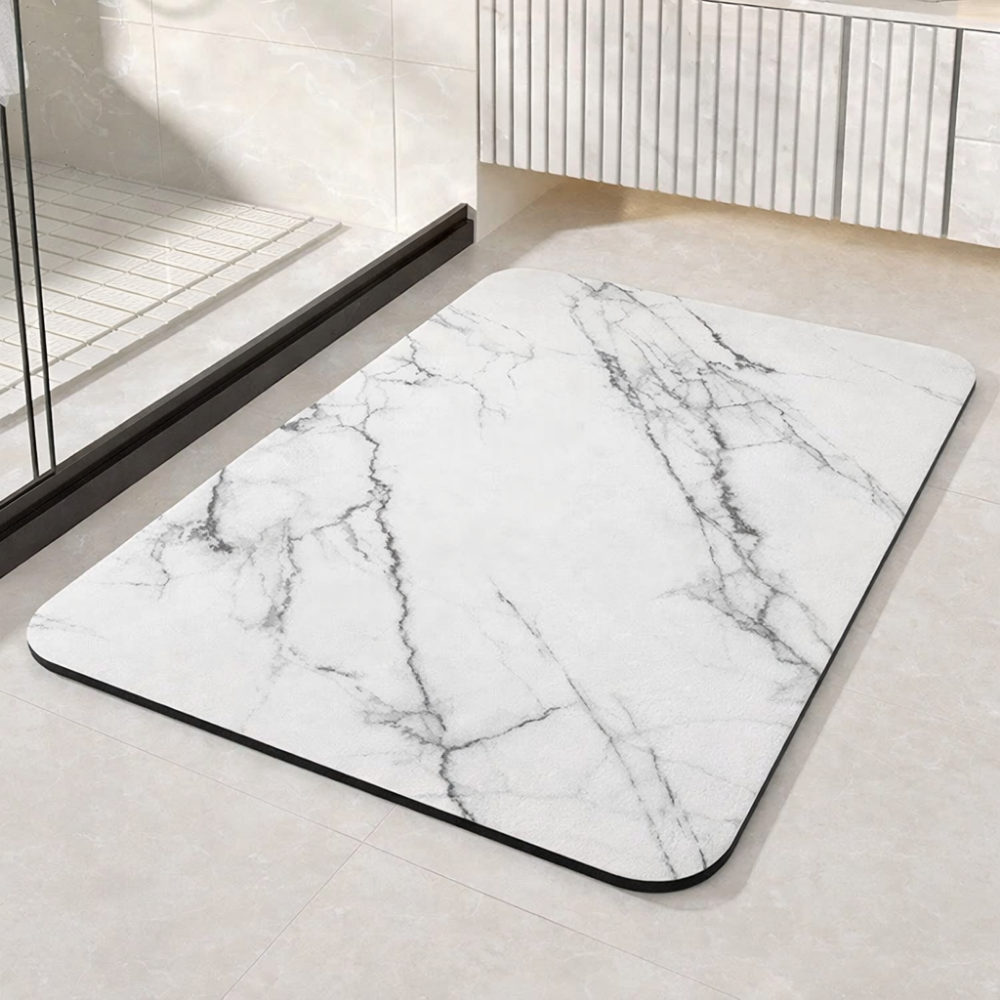 Bath Mat Absorbent Fast Drying Stone Look Slip Resistant - Image 1
