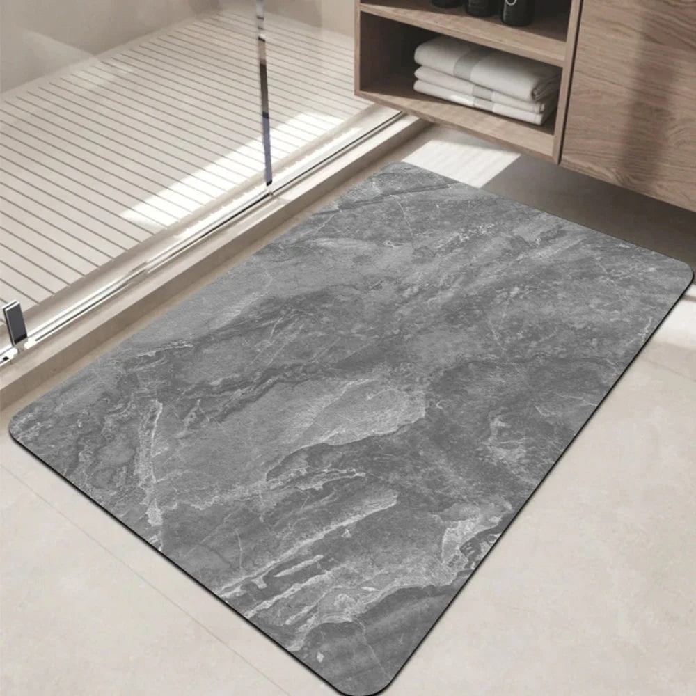 Bath Mat Absorbent Fast Drying Stone Look Slip Resistant - Image 3