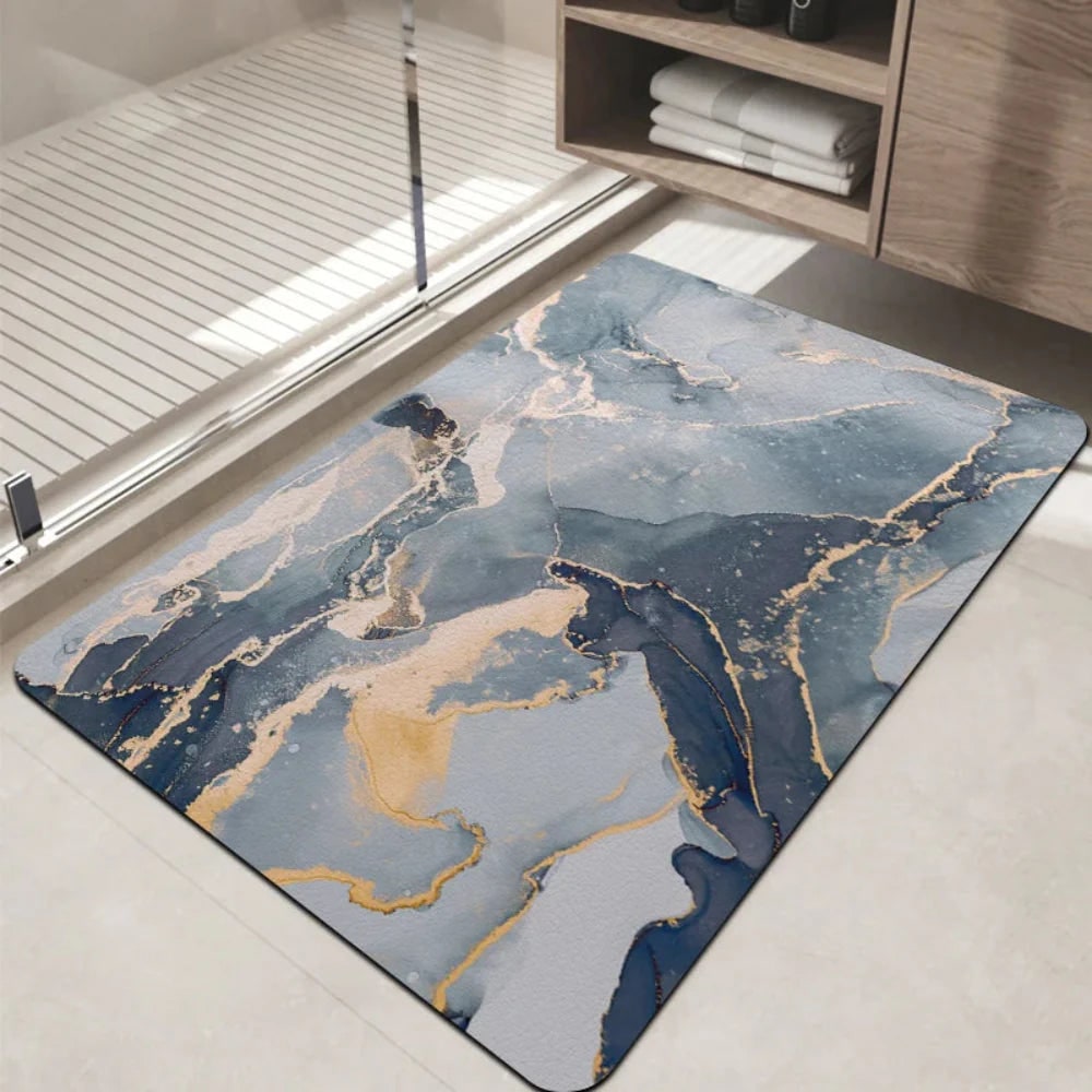 Bath Mat Absorbent Fast Drying Stone Look Slip Resistant - Image 4