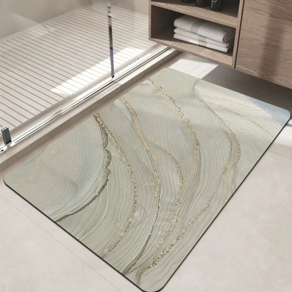 Bath Mat Absorbent Fast Drying Stone Look Slip Resistant - Image 5
