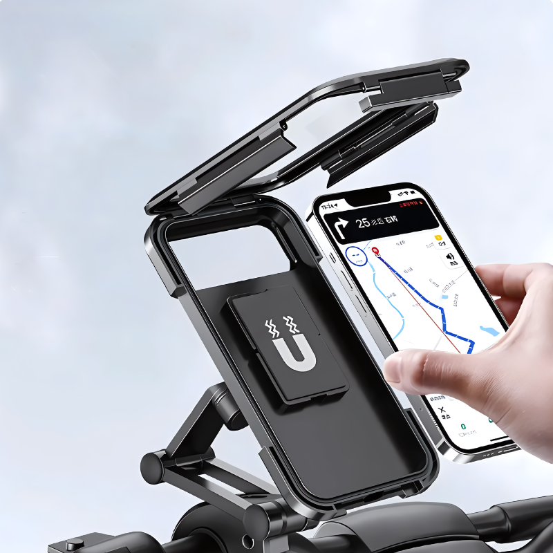 Bike Phone Mount Bicycle Handlebar Adjustable Durable Black Holder - Image 1