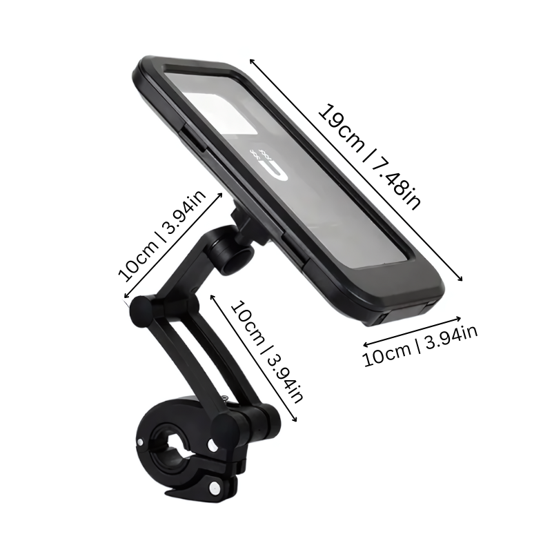 Bike Phone Mount Bicycle Handlebar Adjustable Durable Black Holder - Image 2