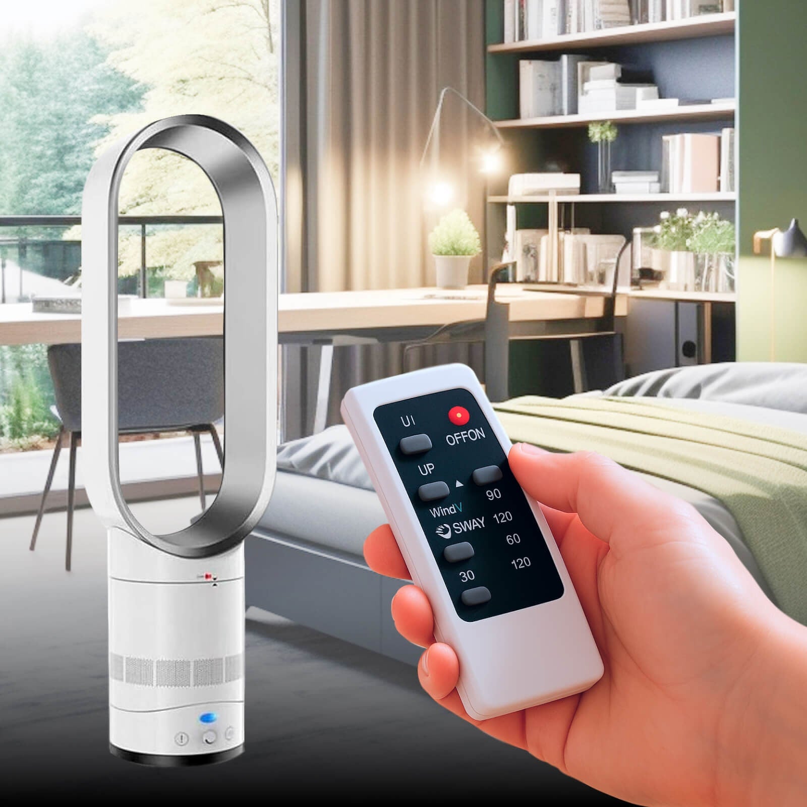 Bladeless Fan Home Comfort Remote Control and Timer Function - Image 9