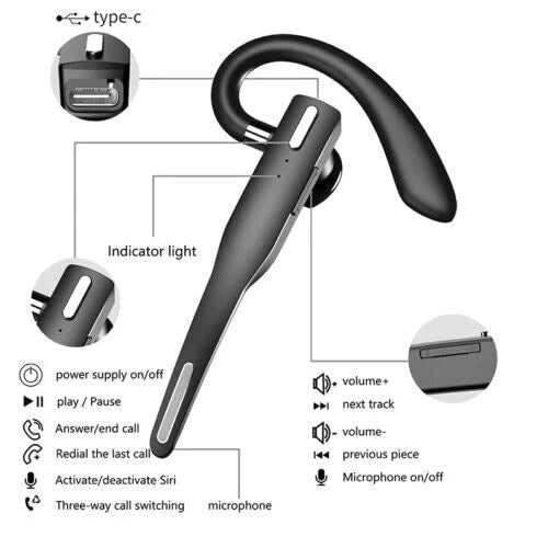 Bluetooth 5.1 Wireless Headset Noise Cancelling Calls - Image 4