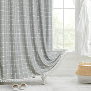 Bohemian Linen Shower Curtain Tassels and Design - Image 3