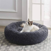 Cat Bed Soft Plush Round Pet Bed Comfort and Calm - Image 2