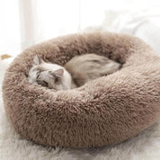Cat Bed Soft Plush Round Pet Bed Comfort and Calm - Image 5