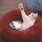 Cat Bed Soft Plush Round Pet Bed Comfort and Calm - Image 6