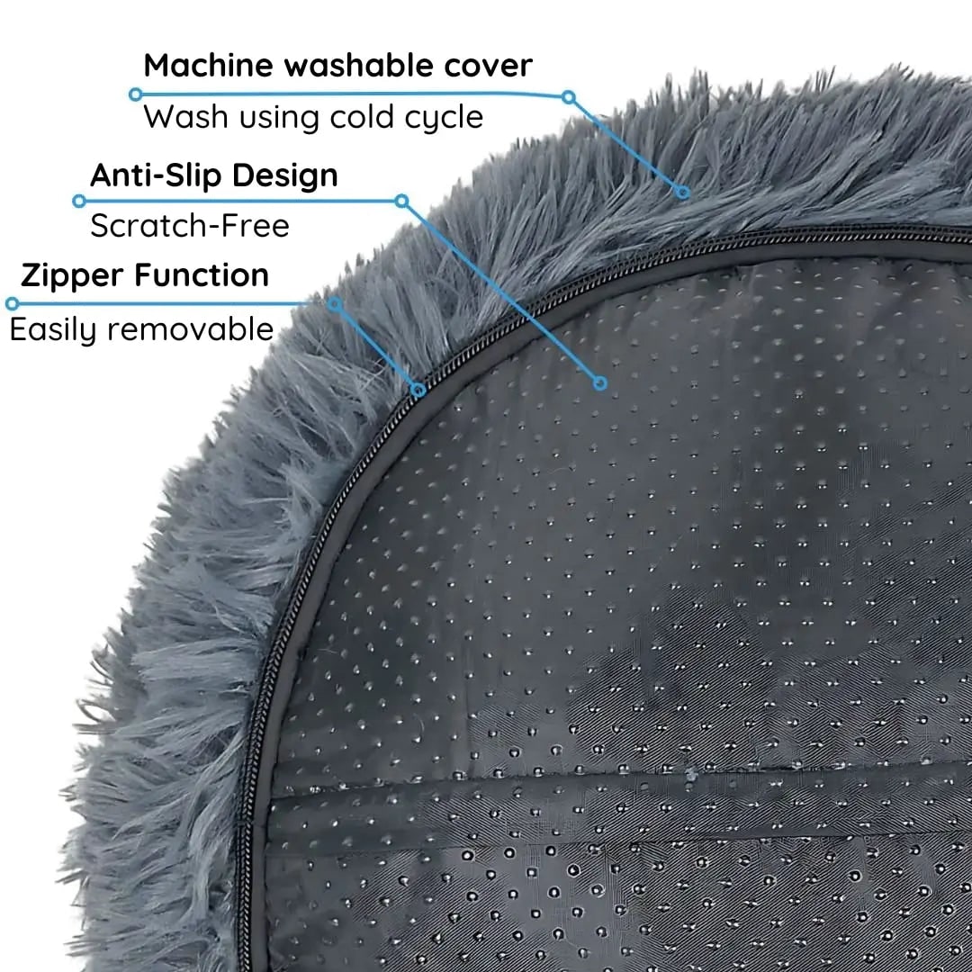 Cat Bed Soft Plush Round Pet Bed Comfort and Calm - Image 8