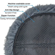 Cat Bed Soft Plush Round Pet Bed Comfort and Calm - Image 8