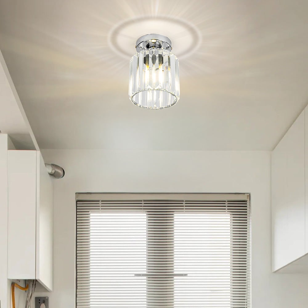 Ceiling Light Clear Glass Modern Striped Shade Flush Mount - Image 35