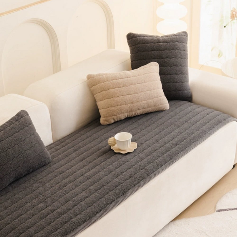 Chic Plush Sofa Cover Soft Comfort and Stylish Protection - Image 3