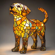 Colorful Dog Table Lamp Stained Glass Night Light - Image 10