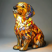 Colorful Dog Table Lamp Stained Glass Night Light - Image 12