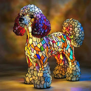 Colorful Dog Table Lamp Stained Glass Night Light - Image 15