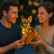Colorful Dog Table Lamp Stained Glass Night Light - Image 2
