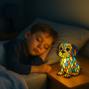 Colorful Dog Table Lamp Stained Glass Night Light - Image 3
