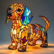 Colorful Dog Table Lamp Stained Glass Night Light - Image 7