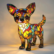 Colorful Dog Table Lamp Stained Glass Night Light - Image 8